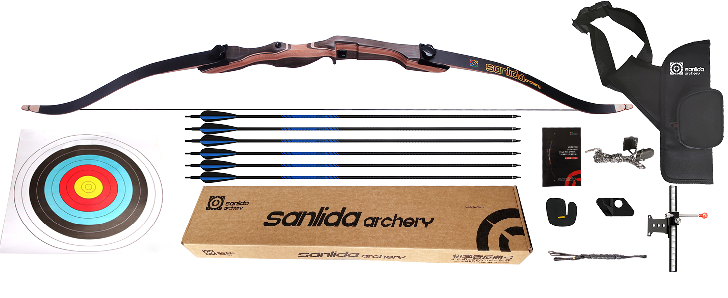 Sanlida-Noble-Standard-Target-Archery-Beginner-Recurve-Bow-and-Arrows-Kit-for-Ad