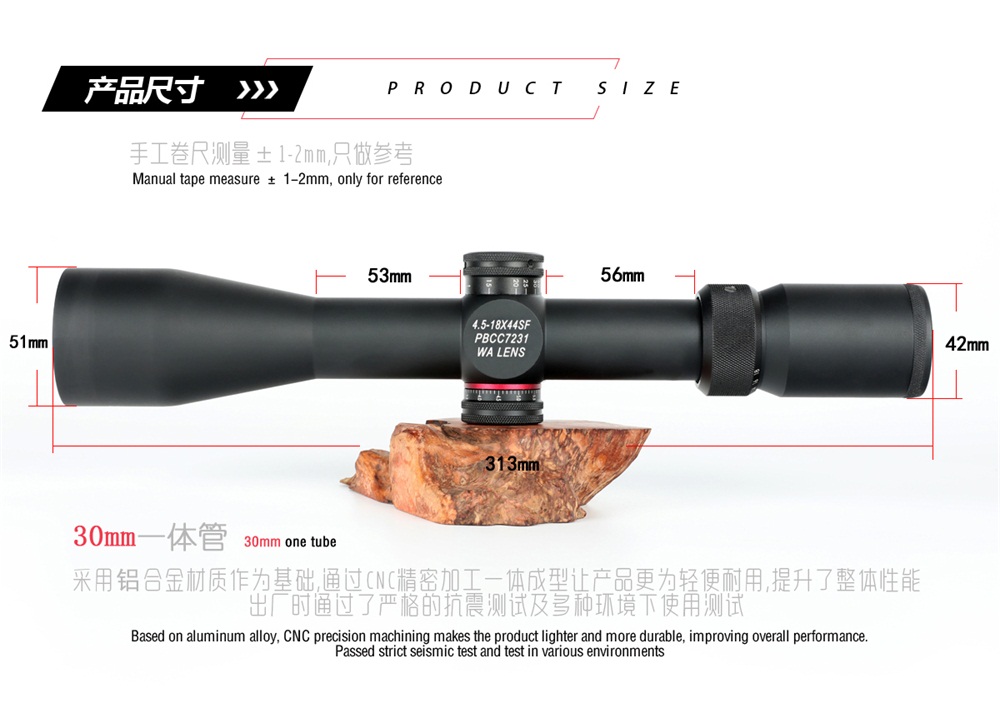 T-EAGLE45X18X44SFHuntingRiflescopeTacticalOpticalSightFullSizeMil-DotnonthermalimagerWireReticlehunt-4000823456484