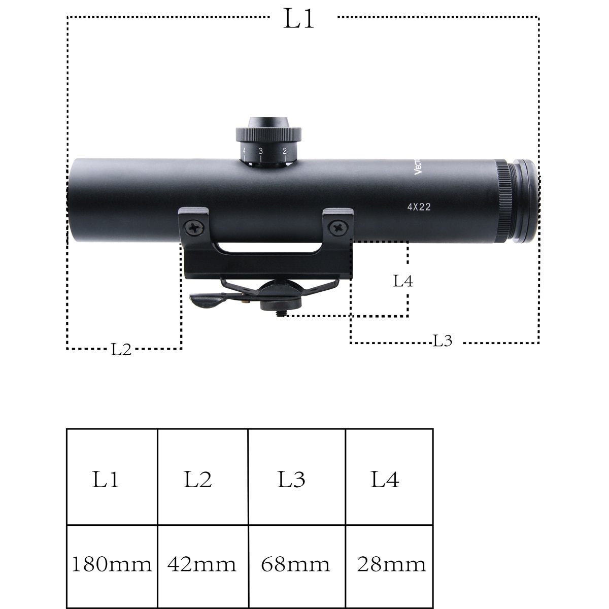 TACVectorOptics4x22AR223556CarryHandleCompactRiflescopeShockProofElectroGunSight-413383701