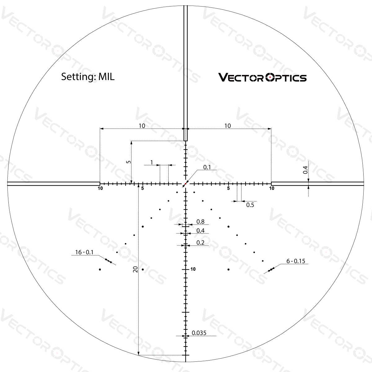 VectorOptics6-24x44FFPlunettedevisecompacteavecpointcentralclairetverrouillagedetourellepourarmesAir-1005003201031553