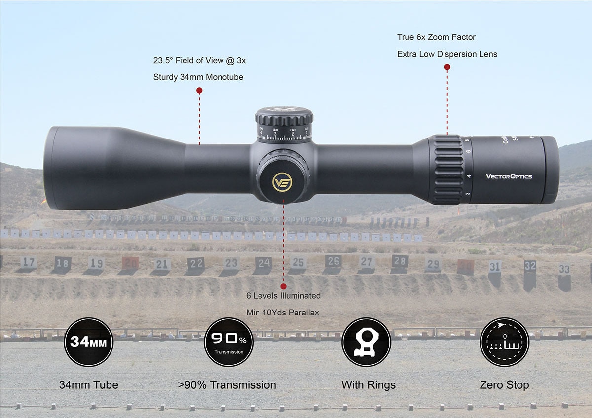 VectorOpticsContinental3-18x50HDFFPHuntingRiflescope34mm110MILZeroStop90LightOpticRifleScopes338Lapu-4001123902931