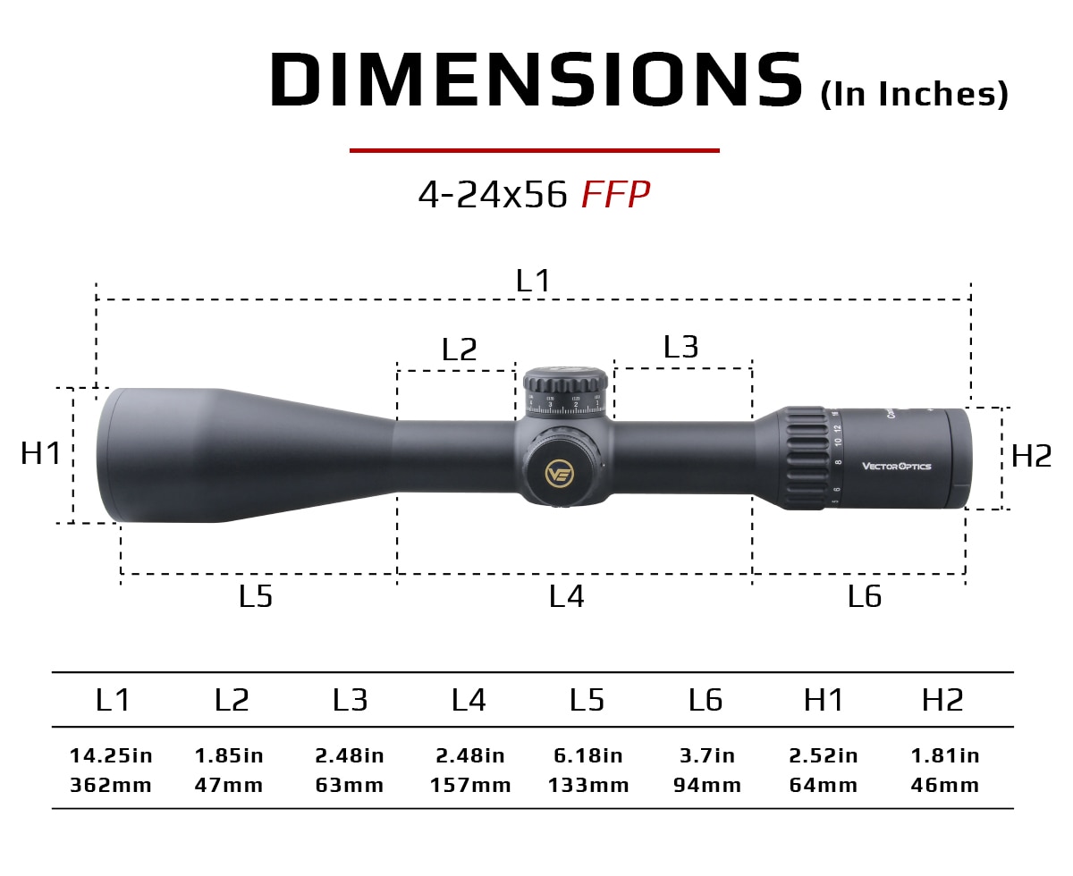 VectorOpticsContinental4-24x56HD34mmFFPHuntingRiflescope110MILZeroStop90LightOpticRifleScopes338Long-4001123954523