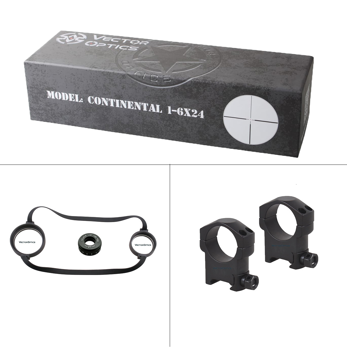 VectorOpticsContinentalHD1-6x24RiflescopeClearViewHuntingRifleScopeIlluminatedDotReticleGermanOptics-32911245323