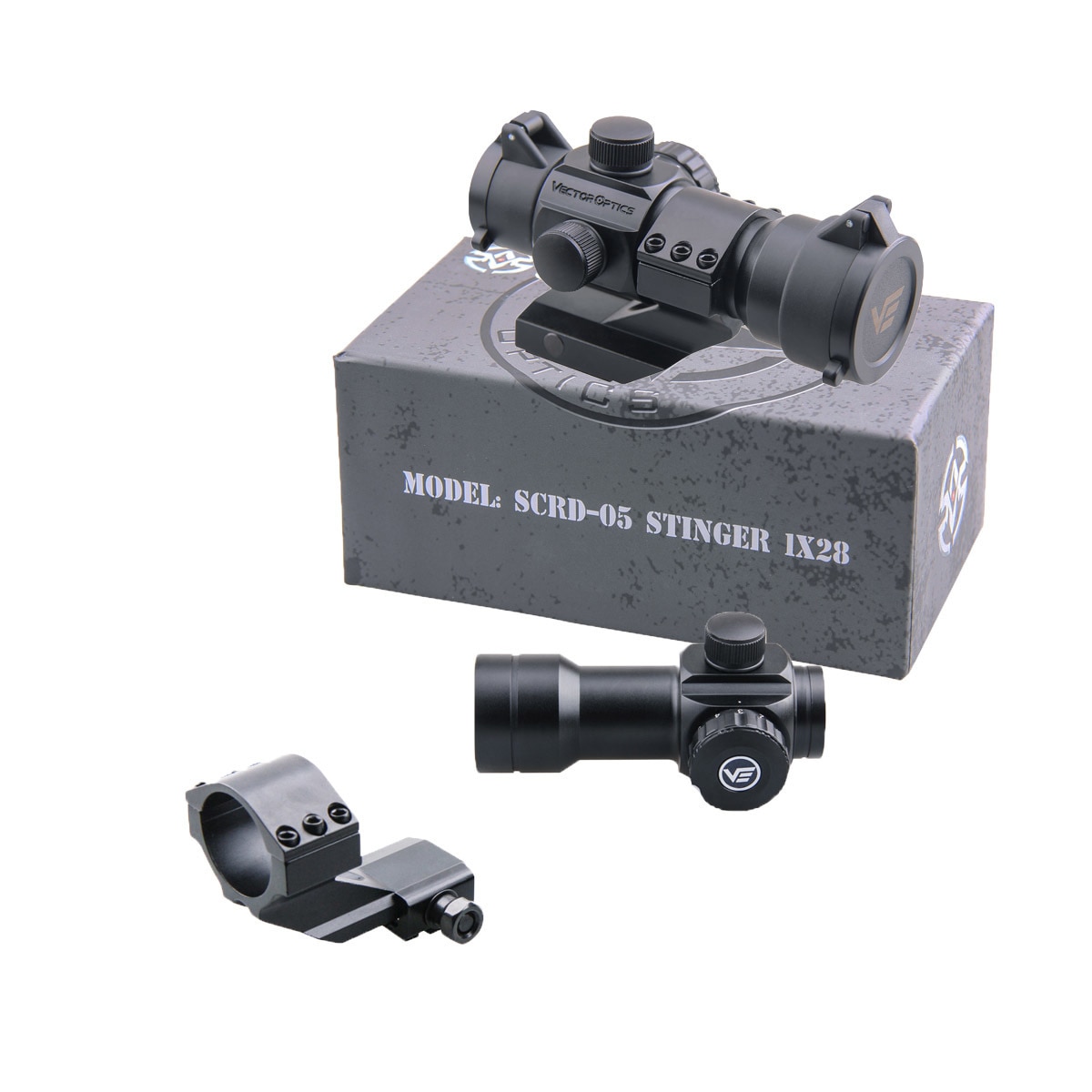 VectorOpticsStinger1X28AR15M4ReflexRoodGroenDotSightRifleScopeMetCantileverWeaverMount-375774126