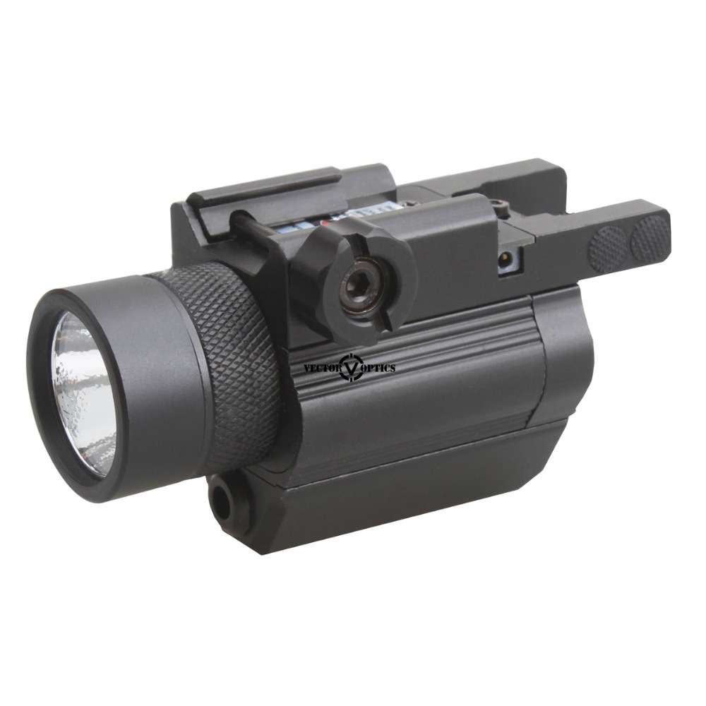 VectorOpticsTacticalPistolHandgunLEDFlashlightGreenLaserComboSightMetal200LumensWeaponLightFitGLOCK1-32853911396